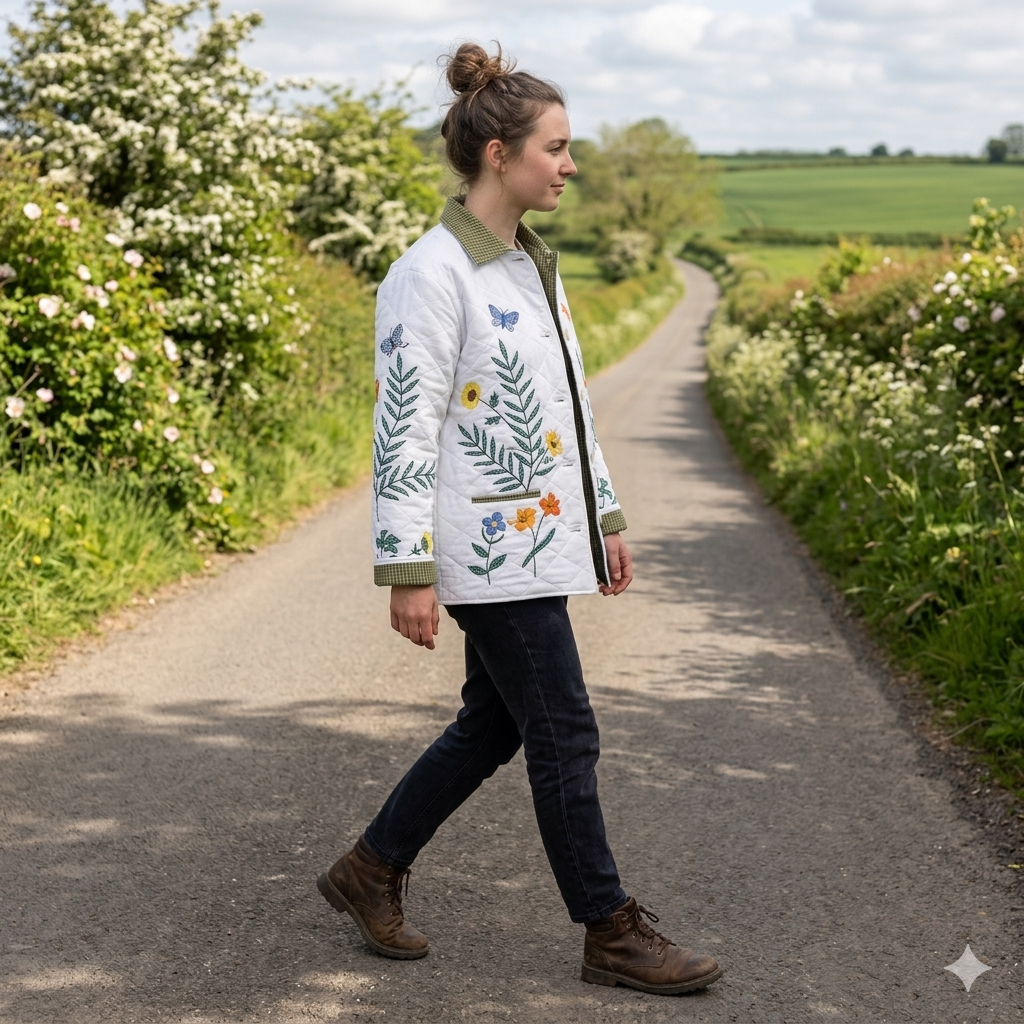 Wildflower Reversible Quilted Cotton Jacket | Nature-Inspired Design, Soft Cotton Filling, Comfortable and Stylish All-Season Wear